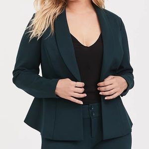 14/16 Torrid Green Stretch Peplum Blazer